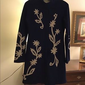 Anthropologie Moth Wool Pattern Coat